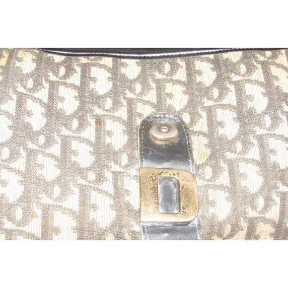 Dior Two Way Belt Purse Gold CD Accent Removable Strap Black Grey Trotter Print - Picture 8 of 12